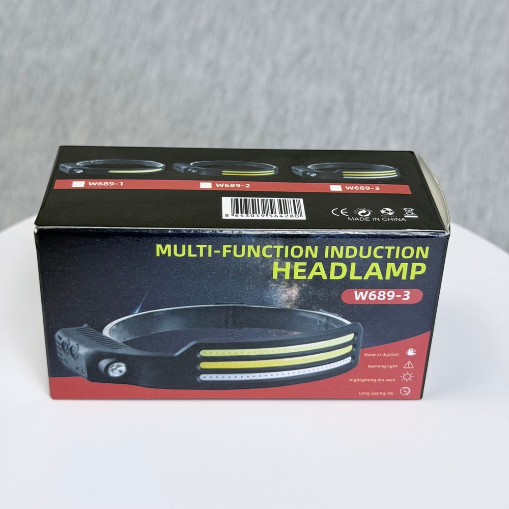 Multi-Function Induction Headlamp W689-3 LED Rechargeable Wide Beam Flashlight